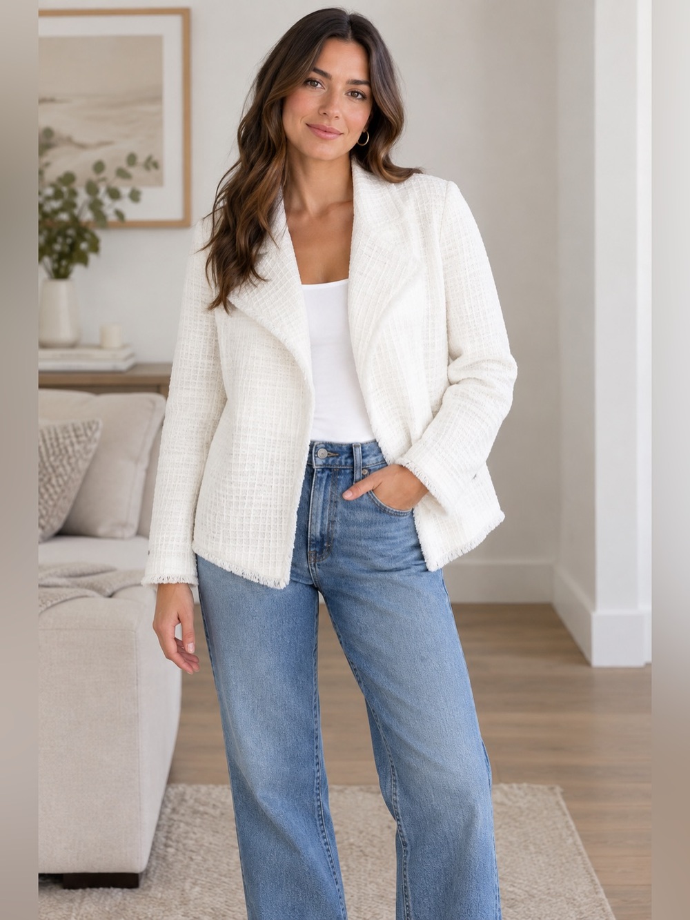 Premise Cream Bouclé Blazer Jacket